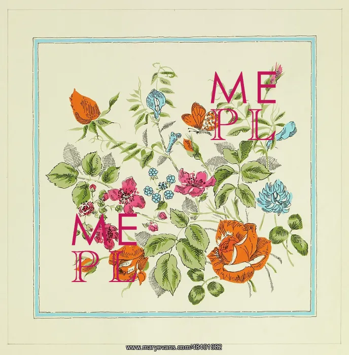 : Original Textile design by Tanya Atkinson - flowers : Original Textile design by Tanya Atkinson - flowers