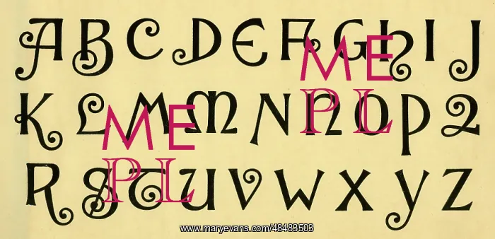  : Ornamental script alphabet, upper case A-Z