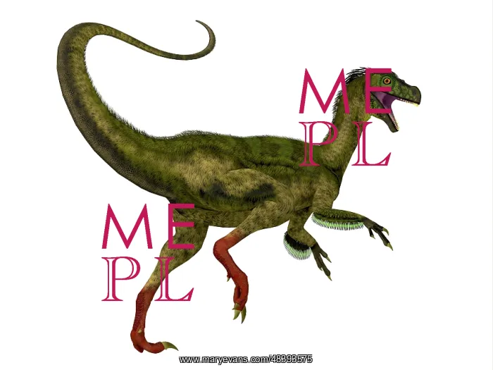 : Ornitholestes dinosaur, white background : Ornitholestes dinosaur, white background