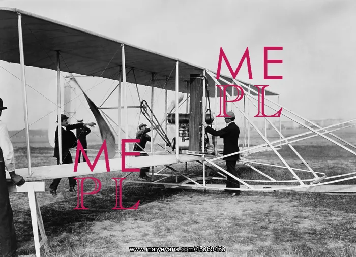 : Orville Wright with his airplane in Berlin : Orville Wright with his airplane in Berlin