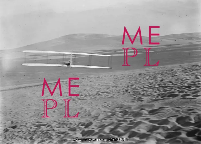 : Orville Wright of Wright Brothers flying a glider : Orville Wright of Wright Brothers flying a glider