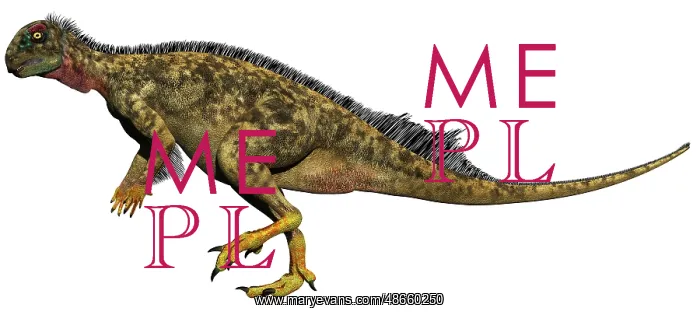  : Oryctodromeus dinosaur, side view on white background
