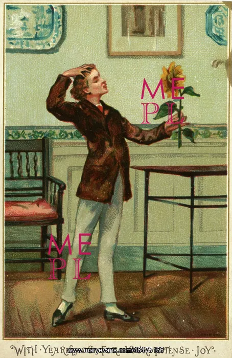 : Oscar Wilde parody, man and sunflower : Oscar Wilde parody, man and sunflower