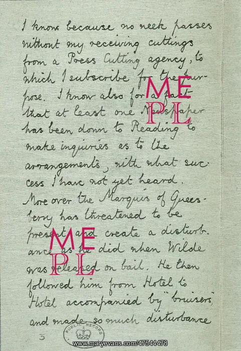 : Oscar Wilde release letter : Oscar Wilde release letter