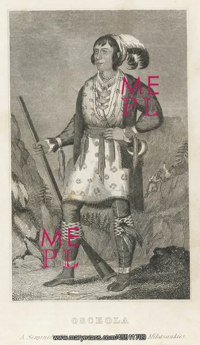  : OSCEOLA, leader of the Seminoles in their resistance to forced emigration ; he was tricked