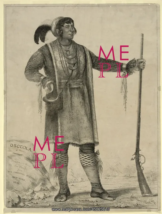 : Osceola, Seminole Chief of Florida. lithograph ? : Osceola, Seminole Chief of Florida. lithograph ?