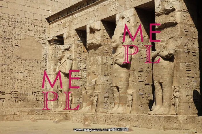 : Osirian columns, Temple of Ramesses III, Luxor, Egypt : Osirian columns, Temple of Ramesses III, Luxor, Egypt