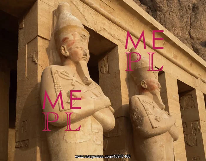 : Osiride statues, Temple of Hatshepsut, Luxor, Egypt : Osiride statues, Temple of Hatshepsut, Luxor, Egypt