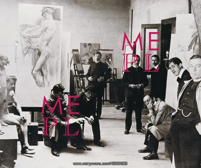 : Oskar Kokoschka with his fellow students : Oskar Kokoschka with his fellow students