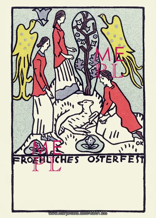 : Oskar Kokoschka. 'Happy Easter!' Wiener : Oskar Kokoschka. 'Happy Easter!' Wiener
