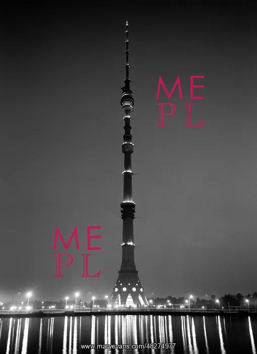 : Ostankino Tower in Moscow, 1970 : Ostankino Tower in Moscow, 1970