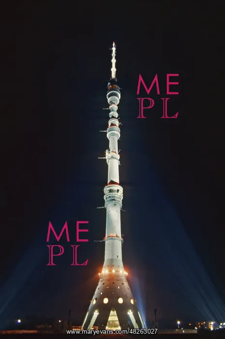 : Ostankino Tower in Moscow, 1977 : Ostankino Tower in Moscow, 1977