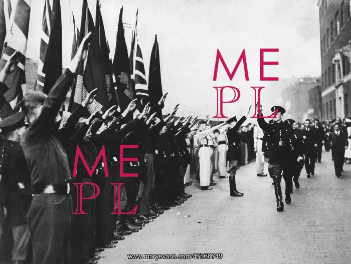 : Oswald Mosley taking part in a fascist rally : Oswald Mosley taking part in a fascist rally
