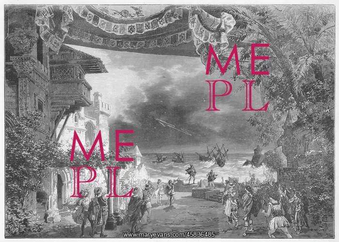 : Otello. The opening scene : the people of Cyprus watch the storm in Otello : Otello. The opening scene : the people of Cyprus watch the storm in Otello