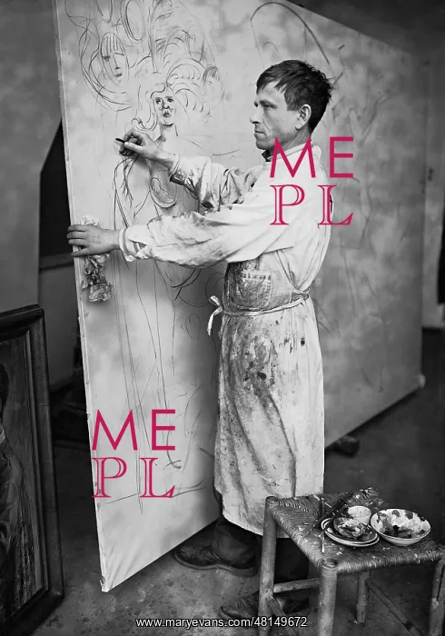 : Otto Dix. The German painter and graphic artist Otto Dix in his studio : Otto Dix. The German painter and graphic artist Otto Dix in his studio