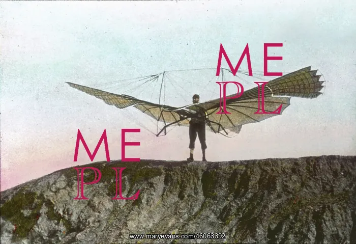 : Otto Lilienthal with one of his gliders : Otto Lilienthal with one of his gliders