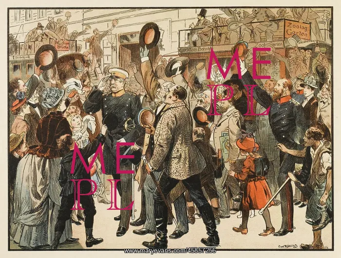 : Otto von Bismarck cheered by crowds, 1888 : Otto von Bismarck cheered by crowds, 1888