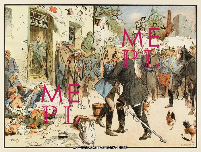: Otto von Bismarck embraces his son 1870 : Otto von Bismarck embraces his son 1870