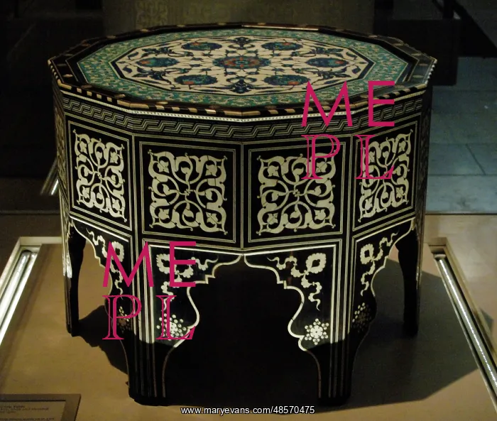 : Ottoman marquetry and tile-top table. Turkey. 1560. Victoria : Ottoman marquetry and tile-top table. Turkey. 1560. Victoria