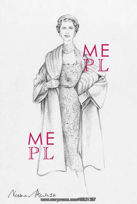 : Outfit for Duchess of Kent by Norman Hartnell : Outfit for Duchess of Kent by Norman Hartnell