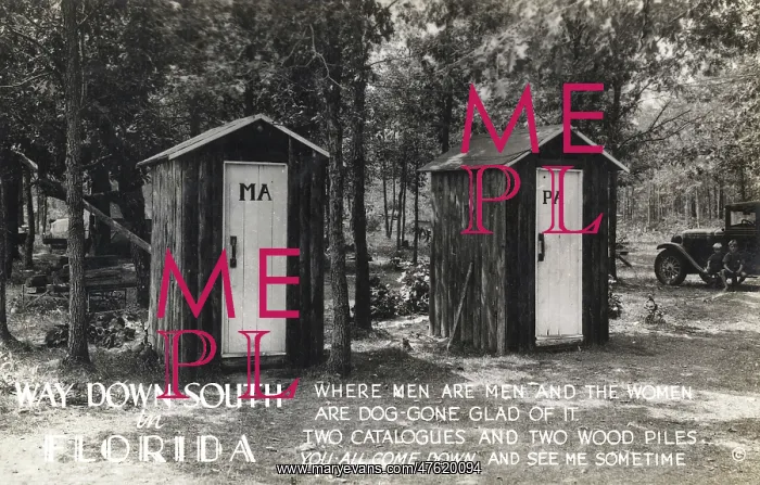 : His and Hers outhouses, Florida, USA : His and Hers outhouses, Florida, USA