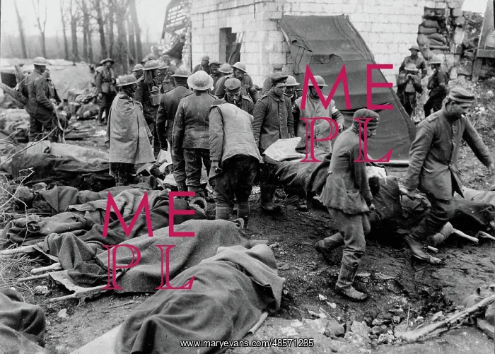 : Outside an advanced dressing station : Outside an advanced dressing station