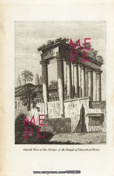 : Outside the ruins of the Temple of Concord, Rome : Outside the ruins of the Temple of Concord, Rome
