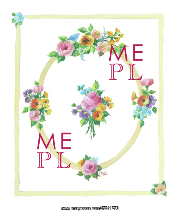 : Oval frame with sprays of roses, marigolds etc : Oval frame with sprays of roses, marigolds etc