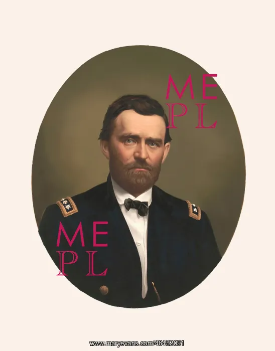 : Oval portrait of Major General Ulysses S : Oval portrait of Major General Ulysses S
