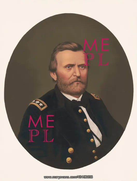 : Oval portrait of Major General Ulysses S : Oval portrait of Major General Ulysses S