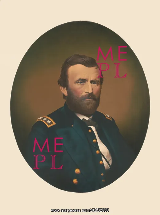 : Oval portrait of Major General Ulysses S : Oval portrait of Major General Ulysses S