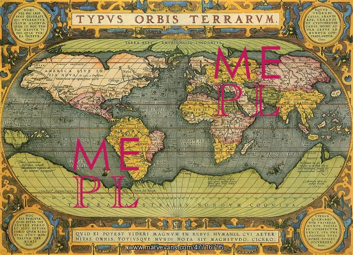 : Oval World Map 1598 : Oval World Map 1598