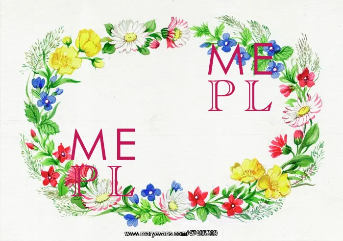 : Oval wreath of assorted flowers : Oval wreath of assorted flowers
