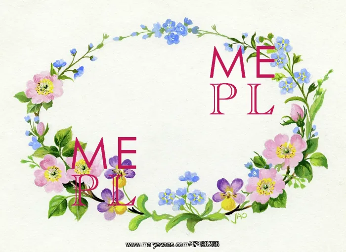  : Oval wreath of wild flowers