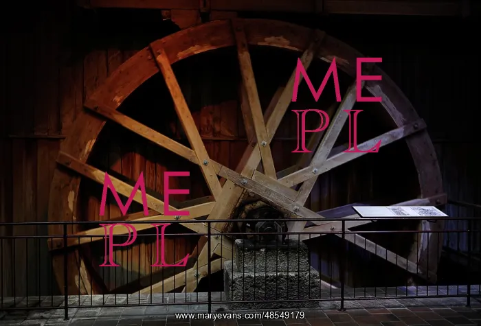 : Overshot waterwheel, Harz, ca. 1750 : Overshot waterwheel, Harz, ca. 1750
