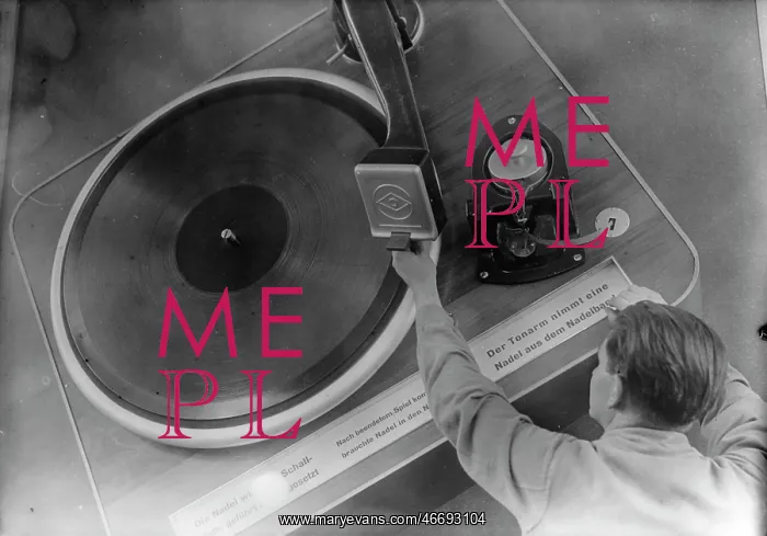 : An oversized record player on the : An oversized record player on the