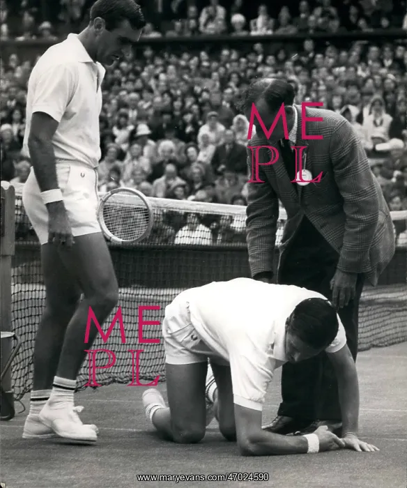 : Owen Davidson and Roy Emerson in match at Wimbledon : Owen Davidson and Roy Emerson in match at Wimbledon