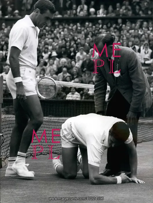 : Owen Davidson and Roy Emerson in match at Wimbledon : Owen Davidson and Roy Emerson in match at Wimbledon