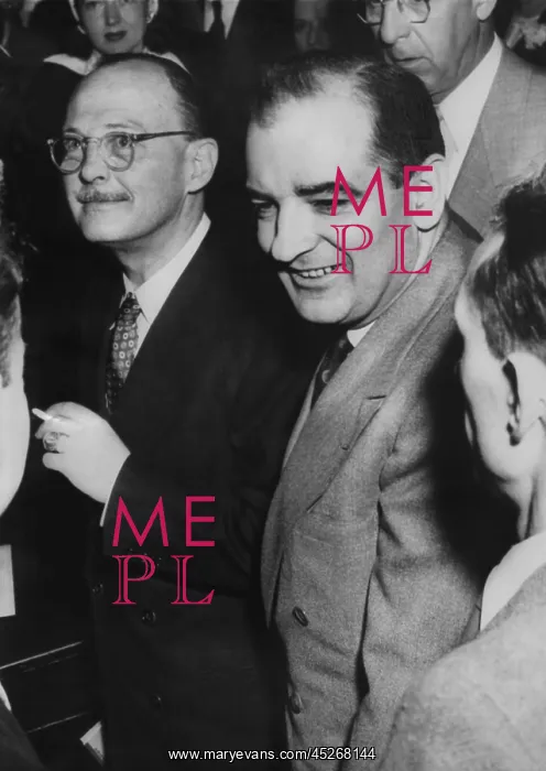 : Owen Lattimore (left) and Sen. Joseph McCarthy : Owen Lattimore (left) and Sen. Joseph McCarthy