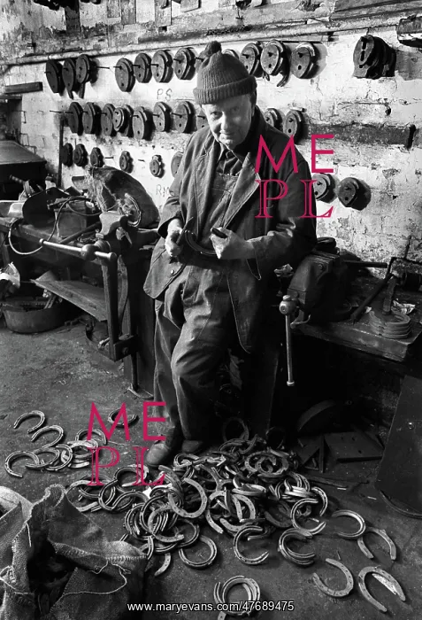  : The owner of Birmingham's last horseshoe factory at work