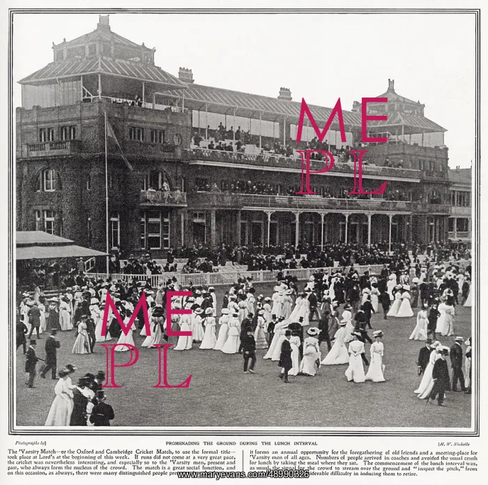 : Oxford vs. Cambridge cricket match in 1908 : Oxford vs. Cambridge cricket match in 1908