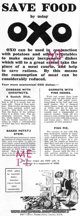 : Oxo advertisement, WW1 : Oxo advertisement, WW1