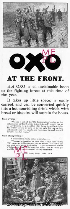 : Oxo advertisement, WWI : Oxo advertisement, WWI