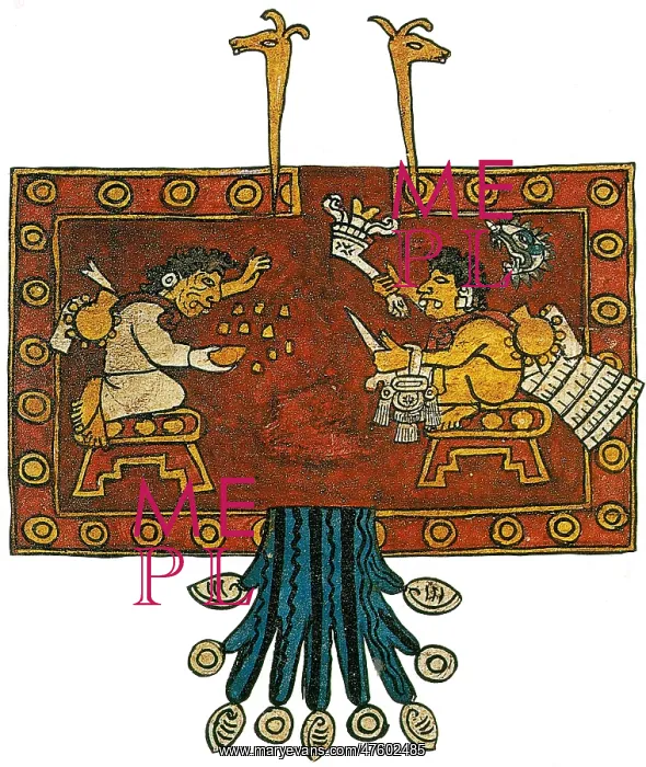 : Oxomoxo and Cipactonal, Aztec Adam and Eve, Codex Borbonicus : Oxomoxo and Cipactonal, Aztec Adam and Eve, Codex Borbonicus