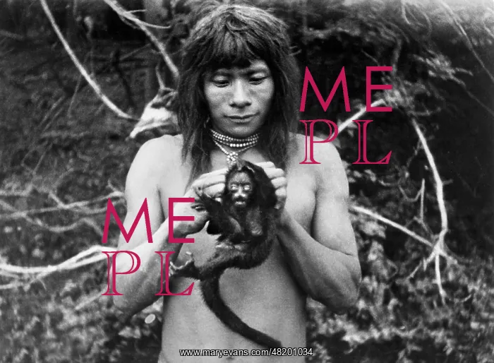 : Oyana Indian with a monkey, 1938 : Oyana Indian with a monkey, 1938