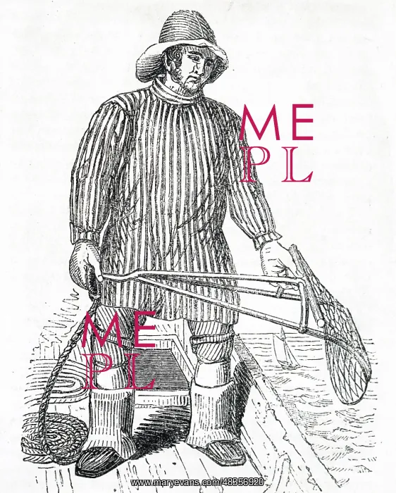  : An oyster fisherman throwing out his dredge