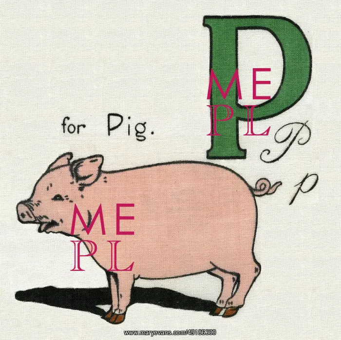  : P for Pig. From a Dean's Rag Book entitled Kiddiewiddies ABC