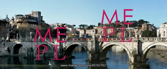 : Rome. Paanoramic view of Ponte Sant'Angelo, Rome : Rome. Paanoramic view of Ponte Sant'Angelo, Rome