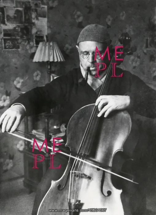 : Pablo Casals, the great cello player in his home : Pablo Casals, the great cello player in his home