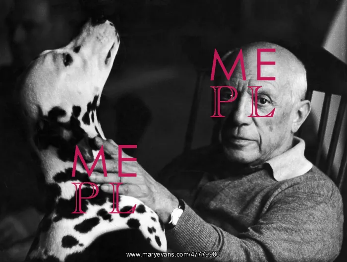 : Pablo Picasso with his Dog, 1961 : Pablo Picasso with his Dog, 1961